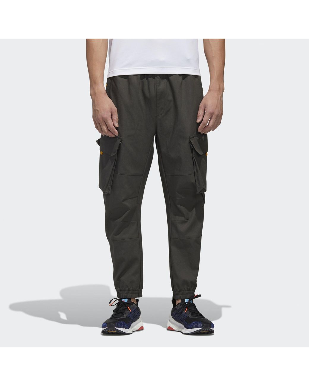 Adidas Black Th Pnt Cargo Pocket Woven Bundle Feet Casual Long Pants for men