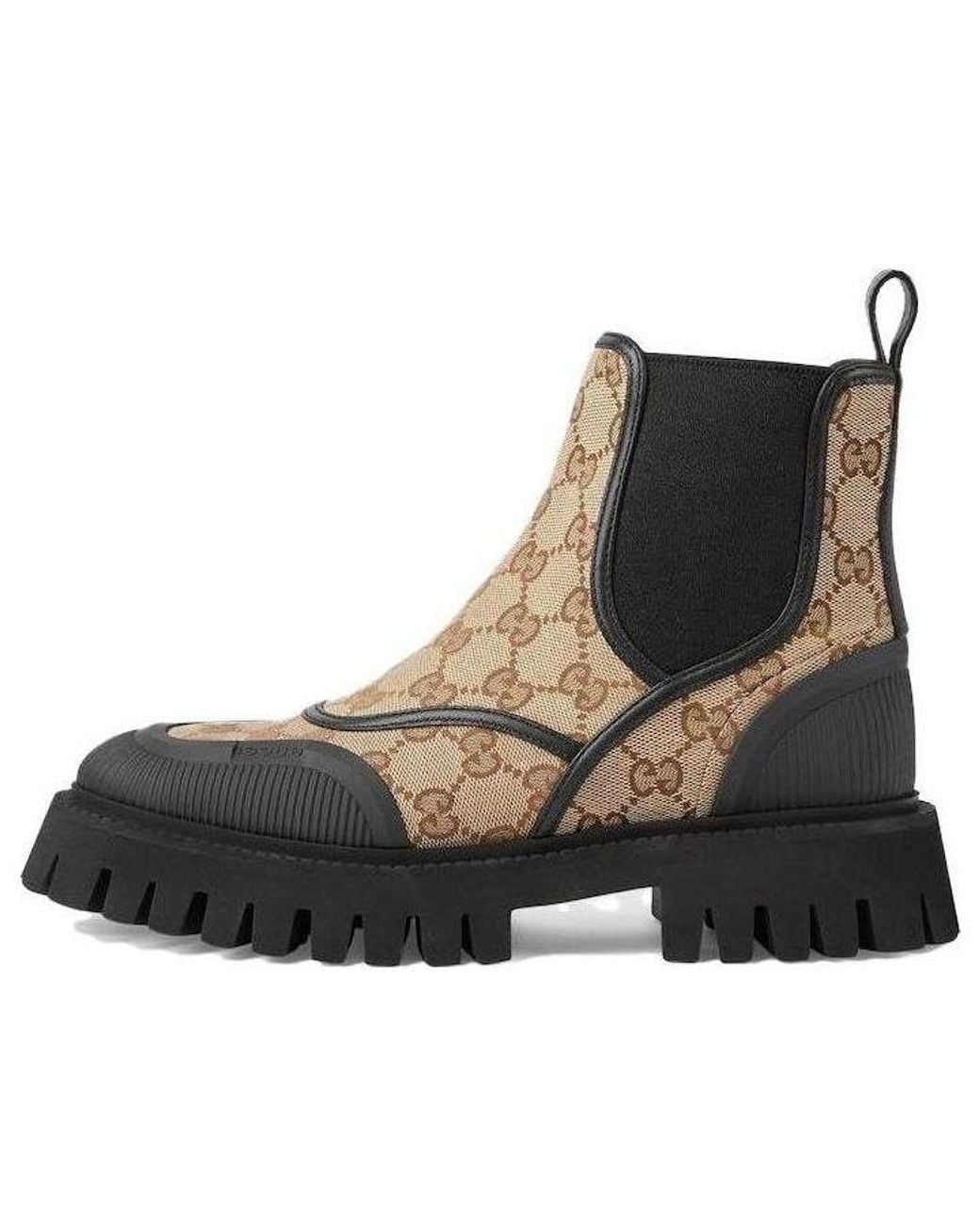 Gucci Brown Monogram Canvas Boots