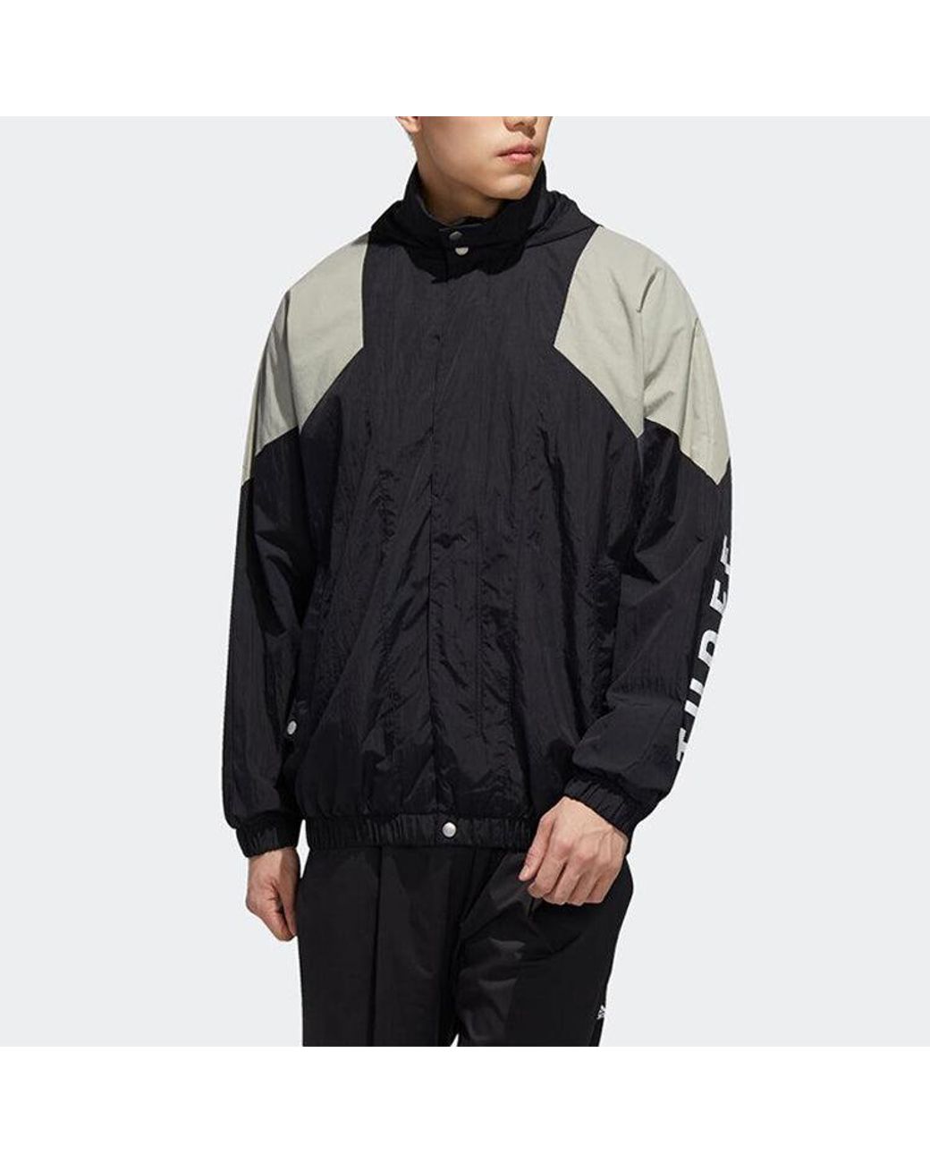 Adidas Blue Colorblock Alphabet Printing Casual Jacket for men
