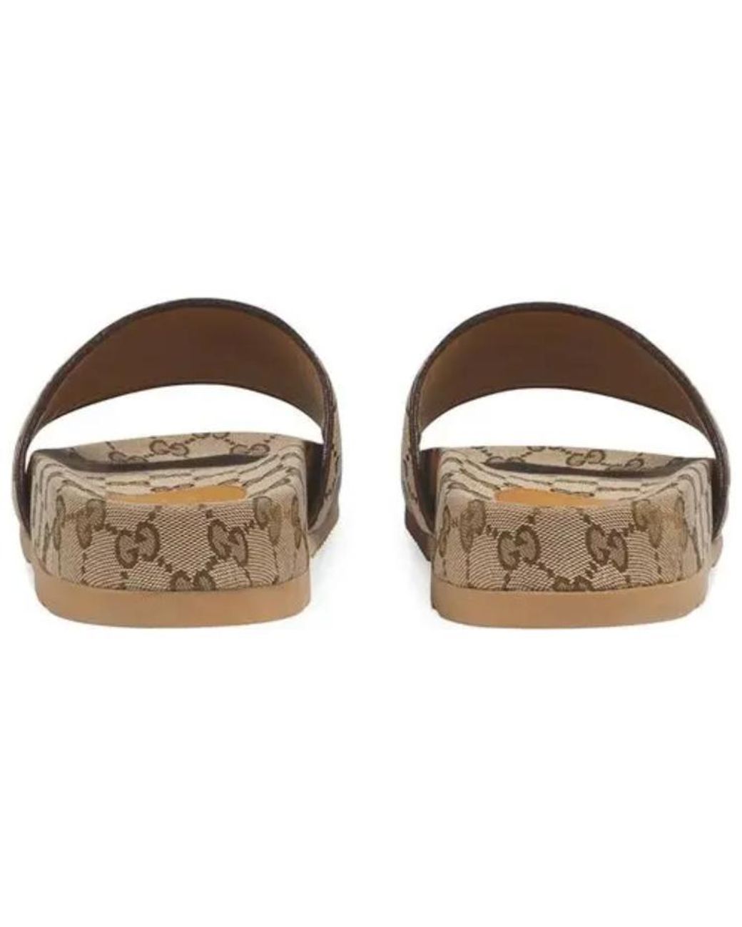 Gucci Gg Canvas Slide Sandal Monogram in Brown for Men Lyst UK
