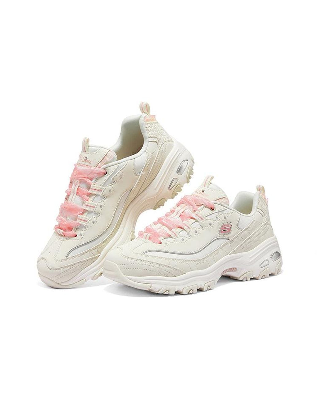 Skechers White (Wmns) D'Lites 1.0 Sneakers
