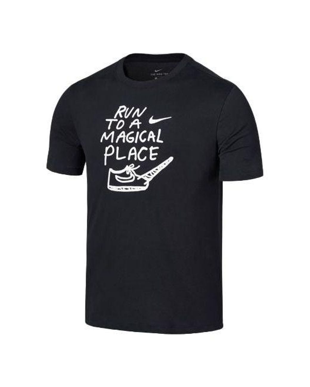 Nike Black Dri-Fit Running Quick Dry Breathable Athleisure Casual Sports Short Sleeve for men