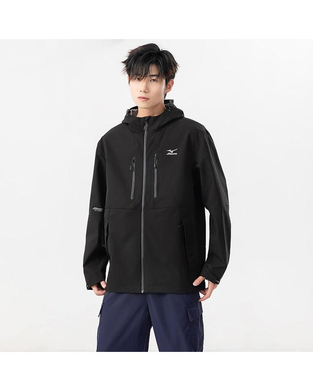 Mizuno Black Classic Logo Jacket for men