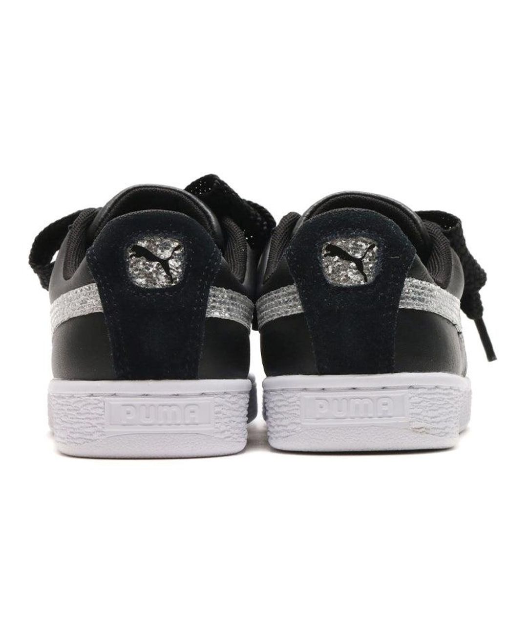 PUMA Black (Wmns) Basket Heart Glitter'