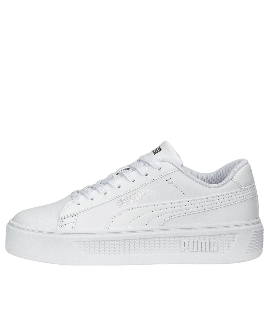 PUMA White Smash Platform V3 Sneakers