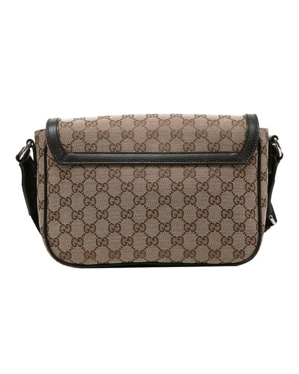 Gucci Brown Canvas Prints Single Shoulder Bag