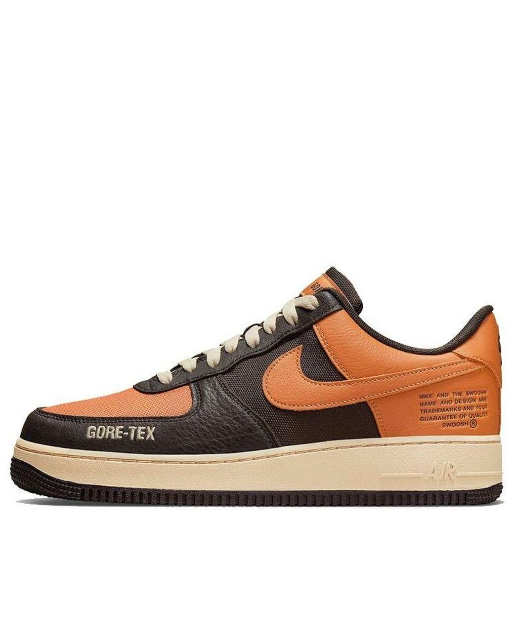 Nike Air Force 1 Gore-tex Low-top Sneakers Brown/orange for Men | Lyst