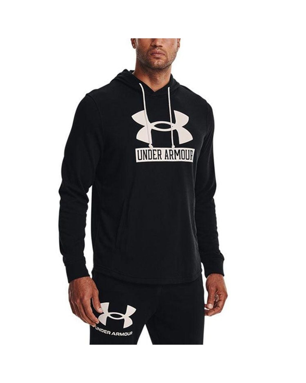 Under Armour Black Rival Terry Logo Hoodie for men