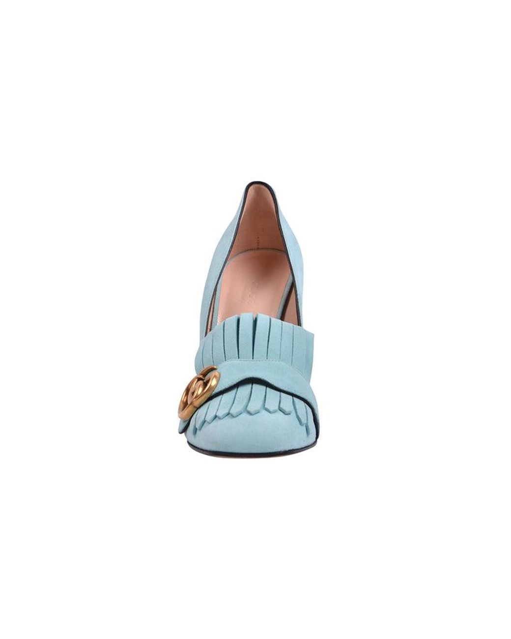 Gucci Blue (Wmns) Marmont Suede Heels 'Light'