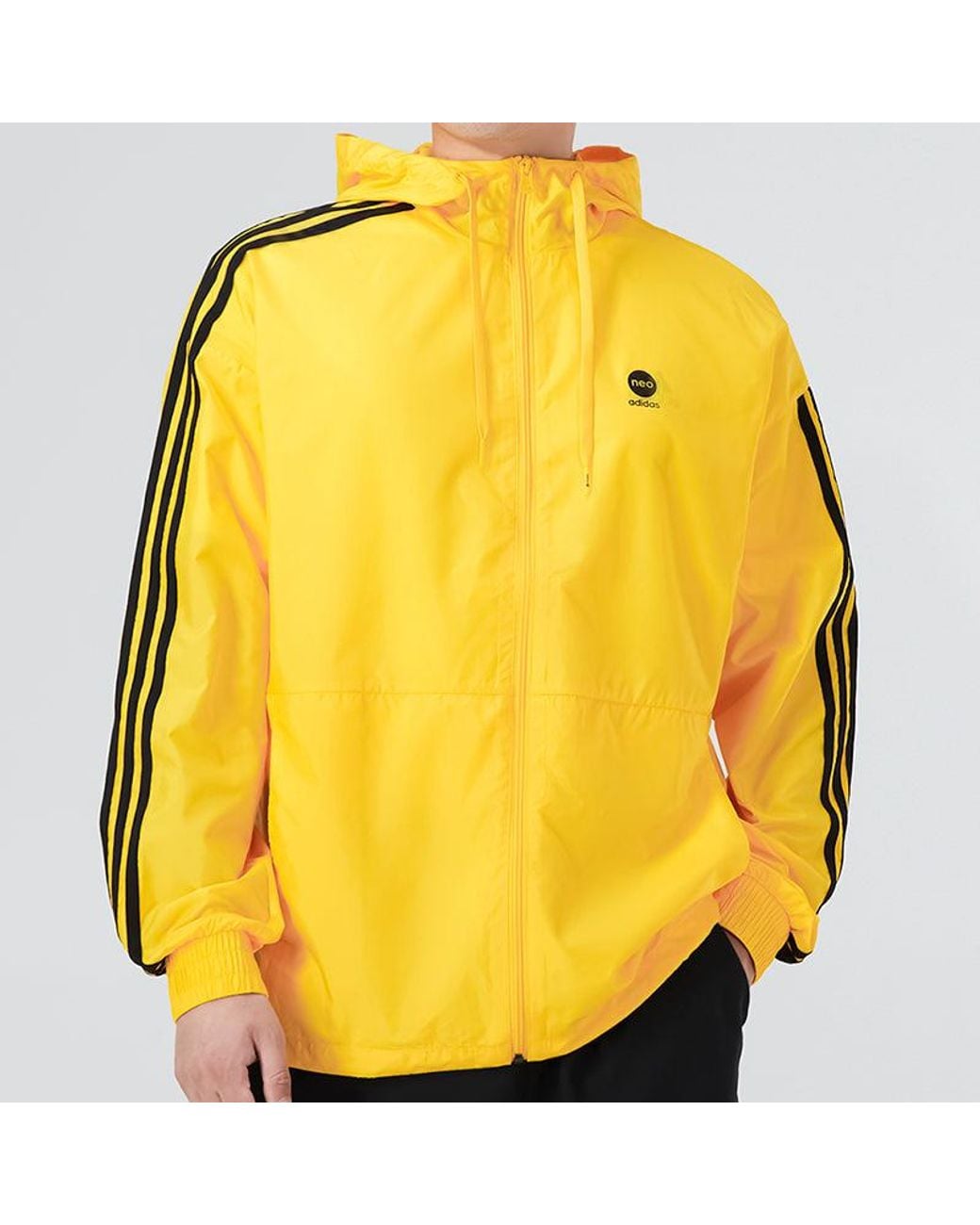 Adidas Yellow Neo Essentials Windbreaker Jackets for men
