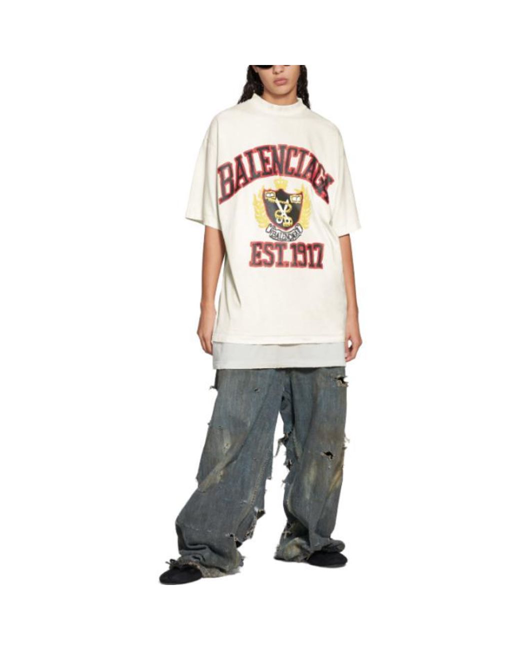 Balenciaga White Est. 1917 Crest Logo T-Shirt