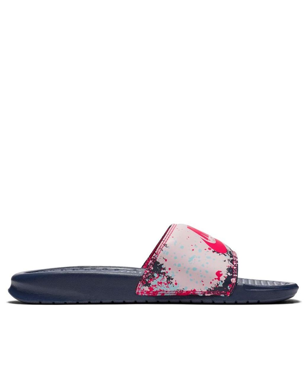 Nike Blue (Wmns) Benassi Jdi Print Splash Ink Minimalistic Slippers