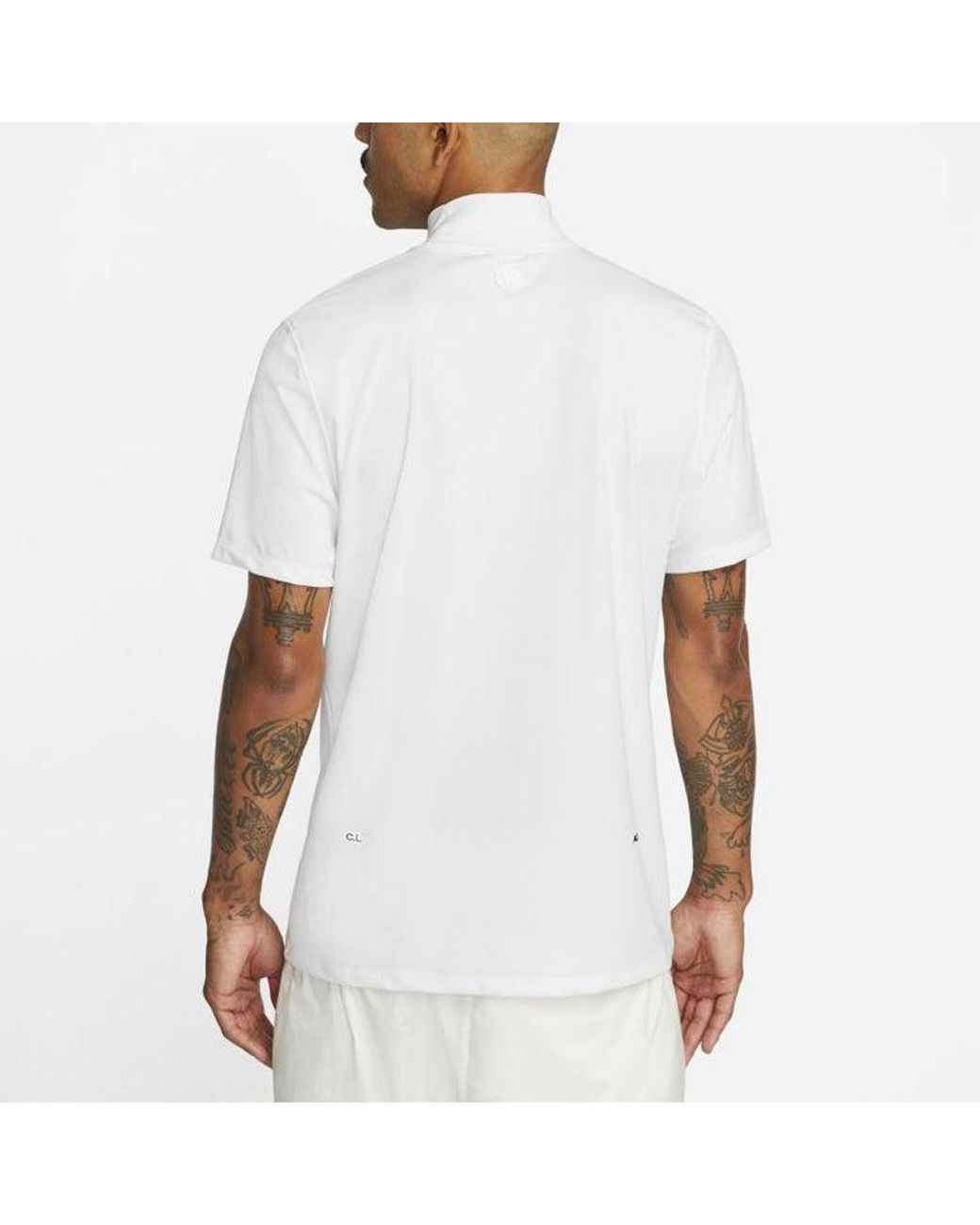 Nike White X Drake Nocta Golf Short Sleeve Mock Neck Top for men