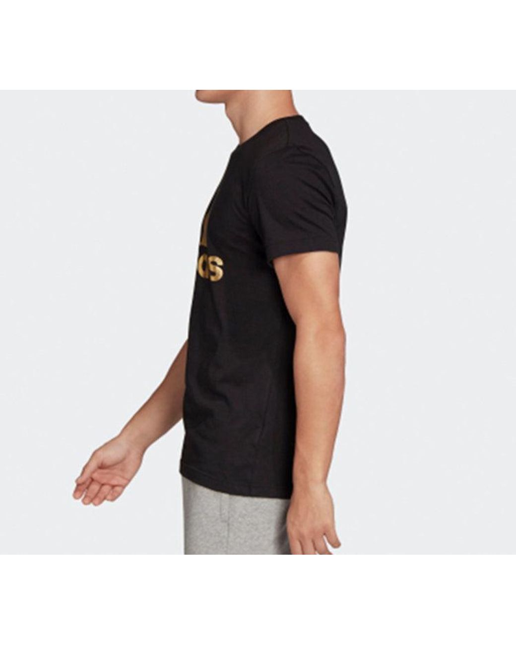 Adidas Black 8-Bit Foil Grfx Printed Short Sleeve Tee for men