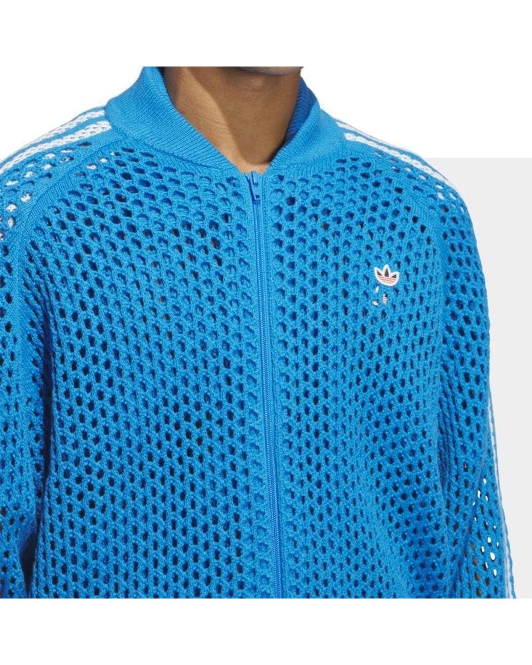 Adidas Blue X Clot Fw24 Crochet Track Jacket Asia Sizing 'Bright' for men