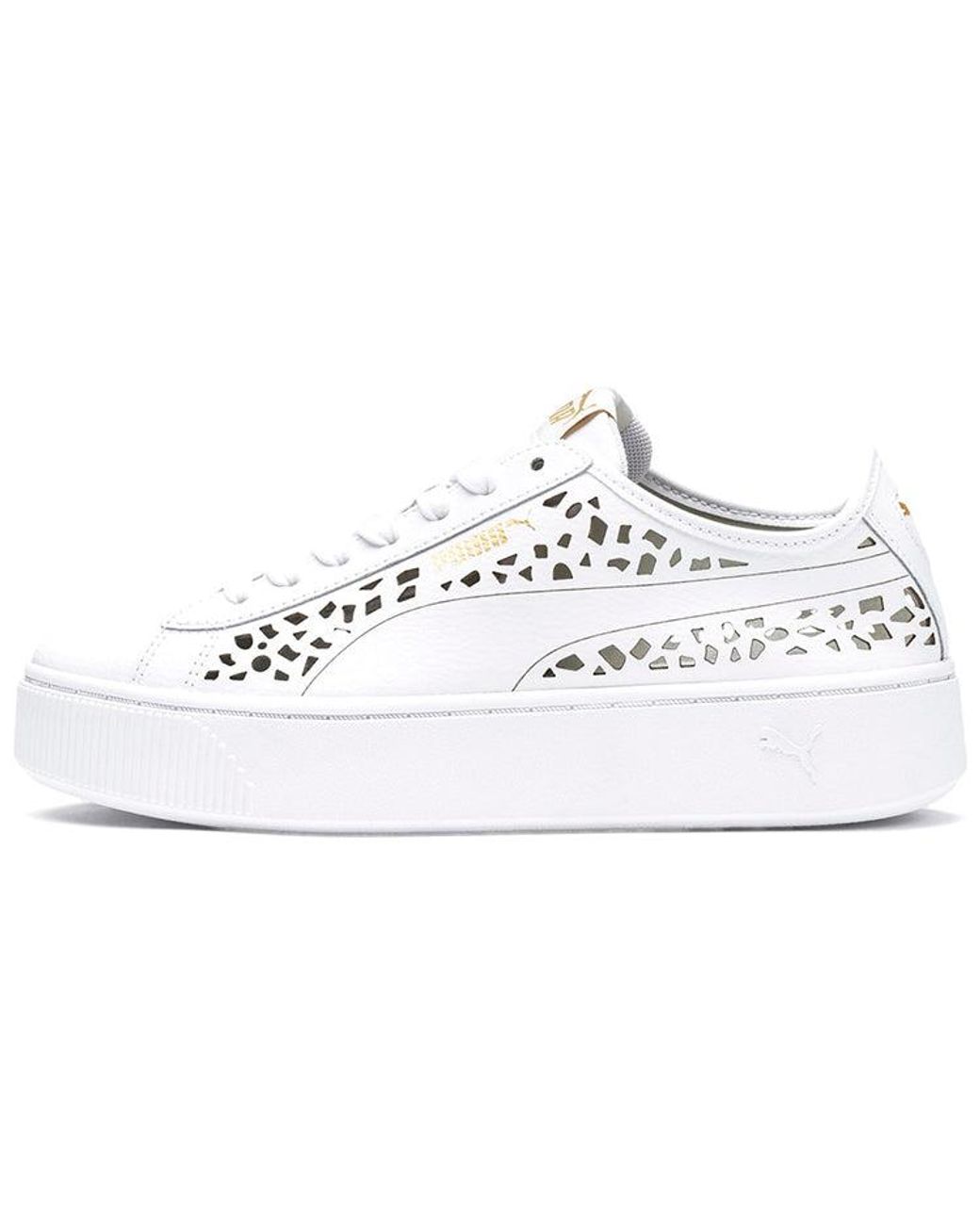 PUMA White (Wmns) Vikky Stacked Laser Cut Softfoam Sneakers