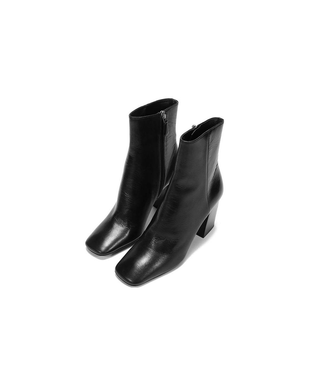 Prada Black (Wmns) Leather Square Toe Ankle Pumps