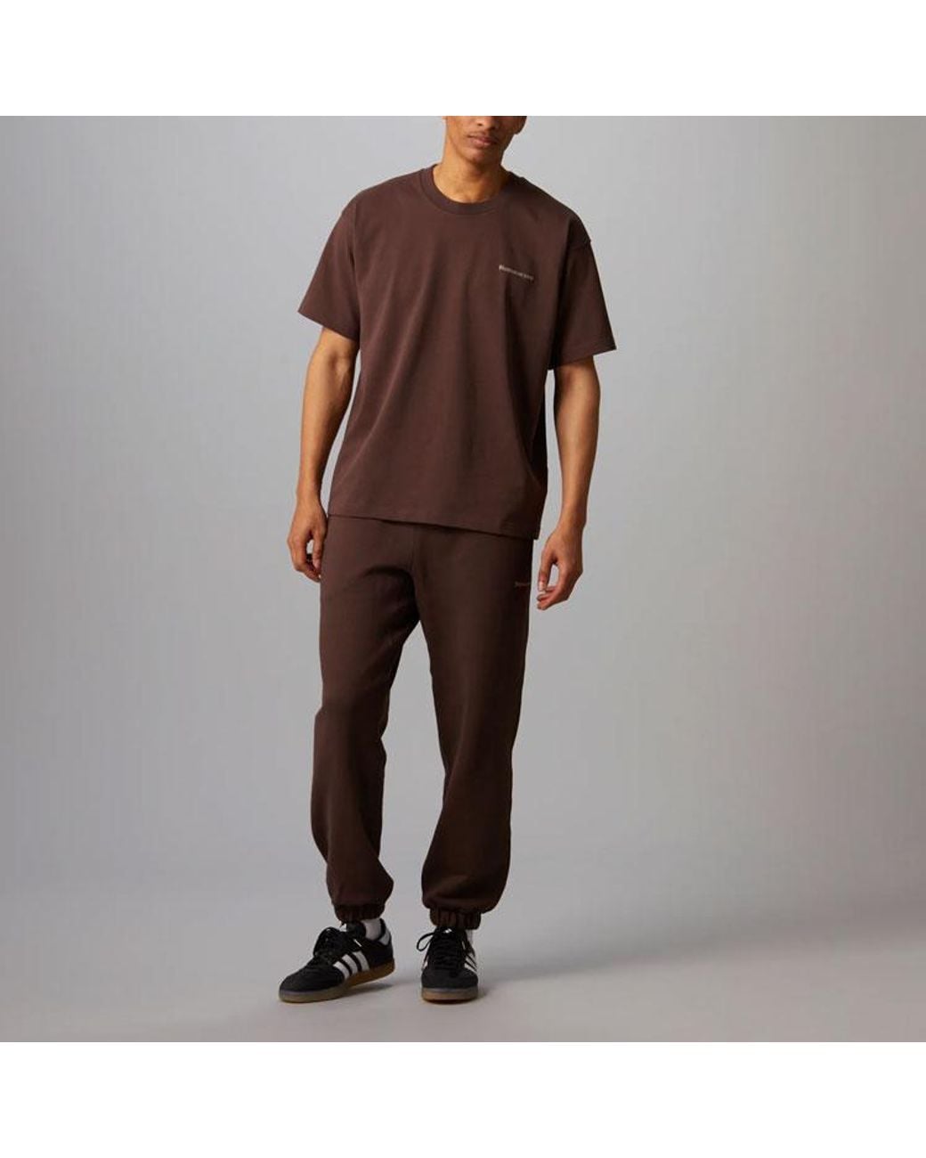 Adidas Brown Originals X Pharrell Williams Crossover Solid Color Lacing Bundle Feet Sports Pants for men