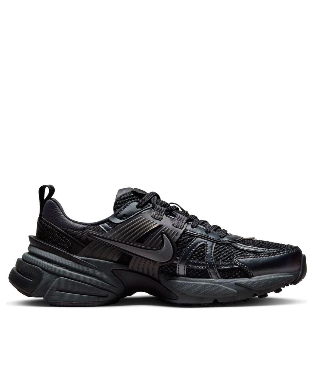 Nike Black V2K Run Shoes With Reflective Accents