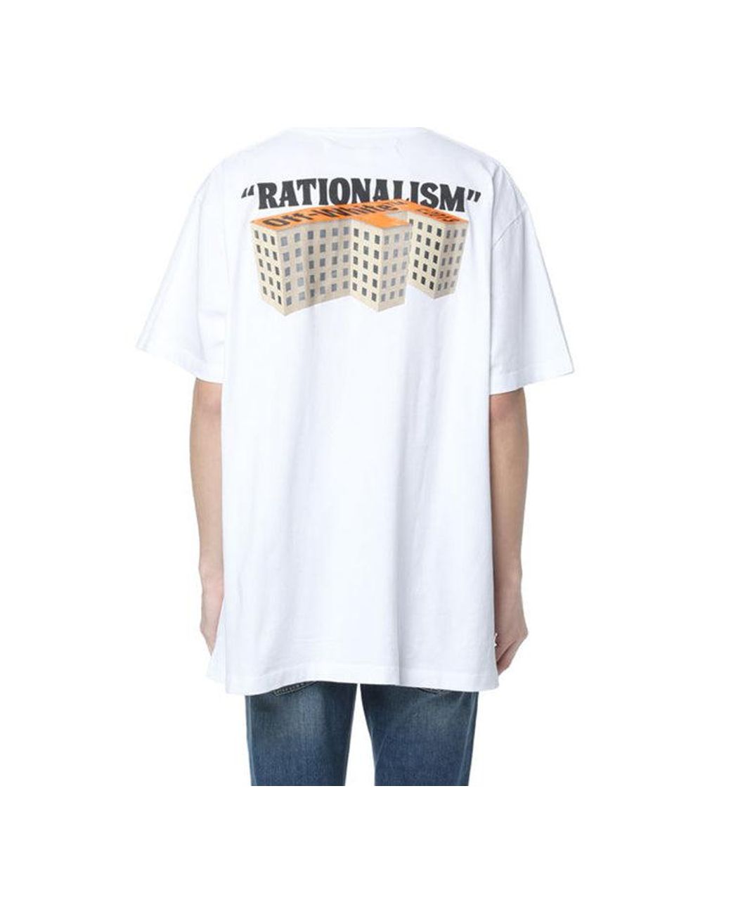 Off-White c/o Virgil Abloh White Ss20 Rationalism Print Short-Sleeved Oversized for men