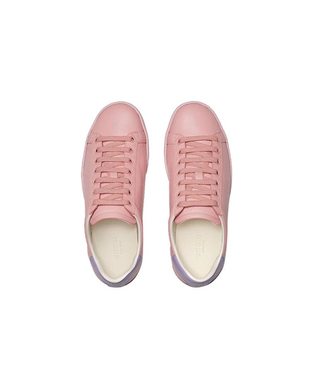 Gucci Pink Women's New Ace Perforated Leather Trainers