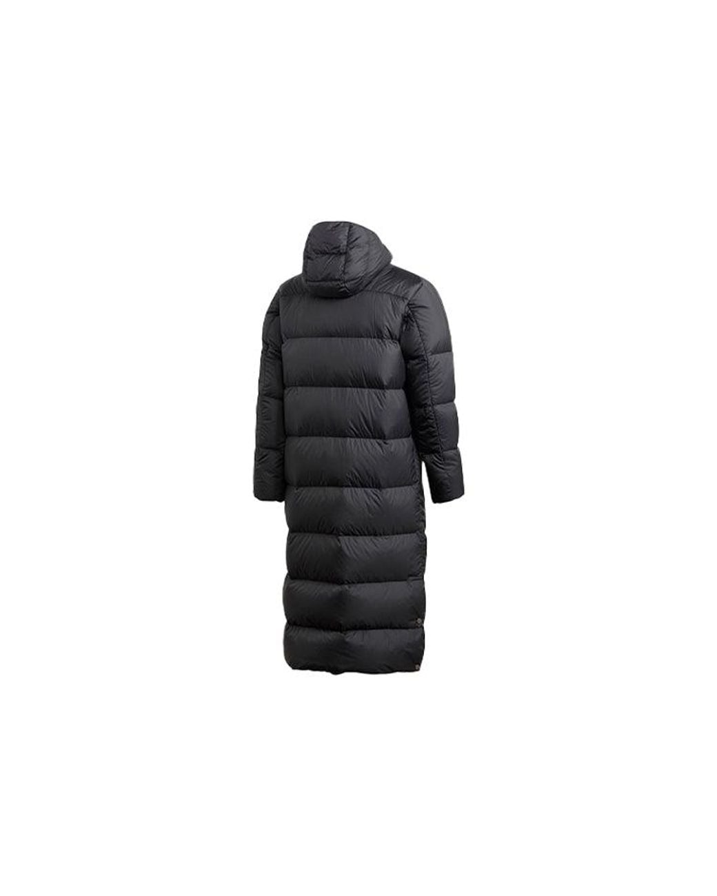 Adidas Black Windproof Stay Warm Hooded Mid-Length Down Jacket for men
