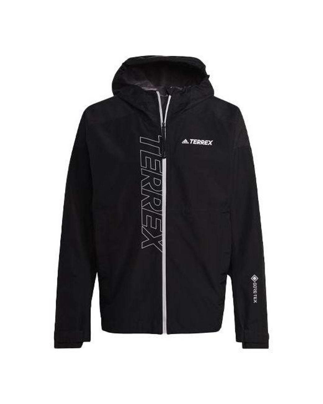 Adidas Black Terrex Gore-tex Paclite Rain Jacket for men