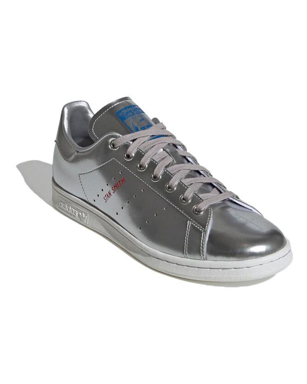 Originals Adidas Stan Smith 'silver Metallic' Gray for | Lyst