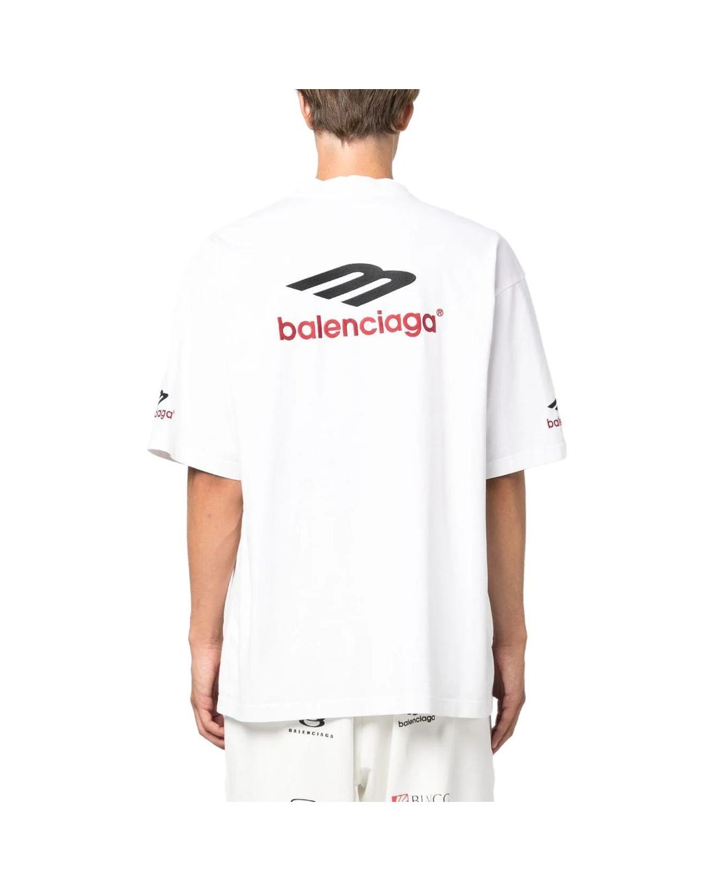 Balenciaga White 3B Sports Icon T-Shirt for men