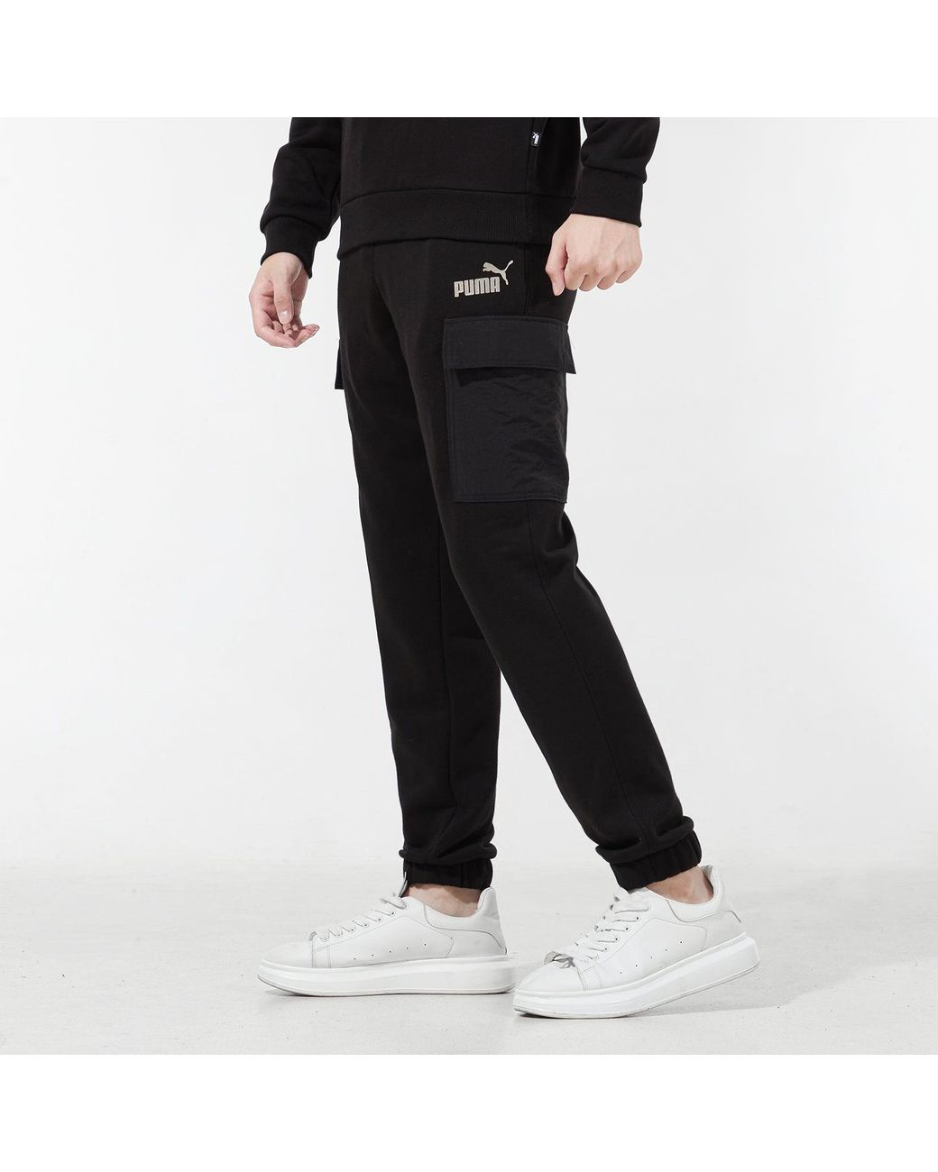 PUMA Black Winterized Cargo Pants for men