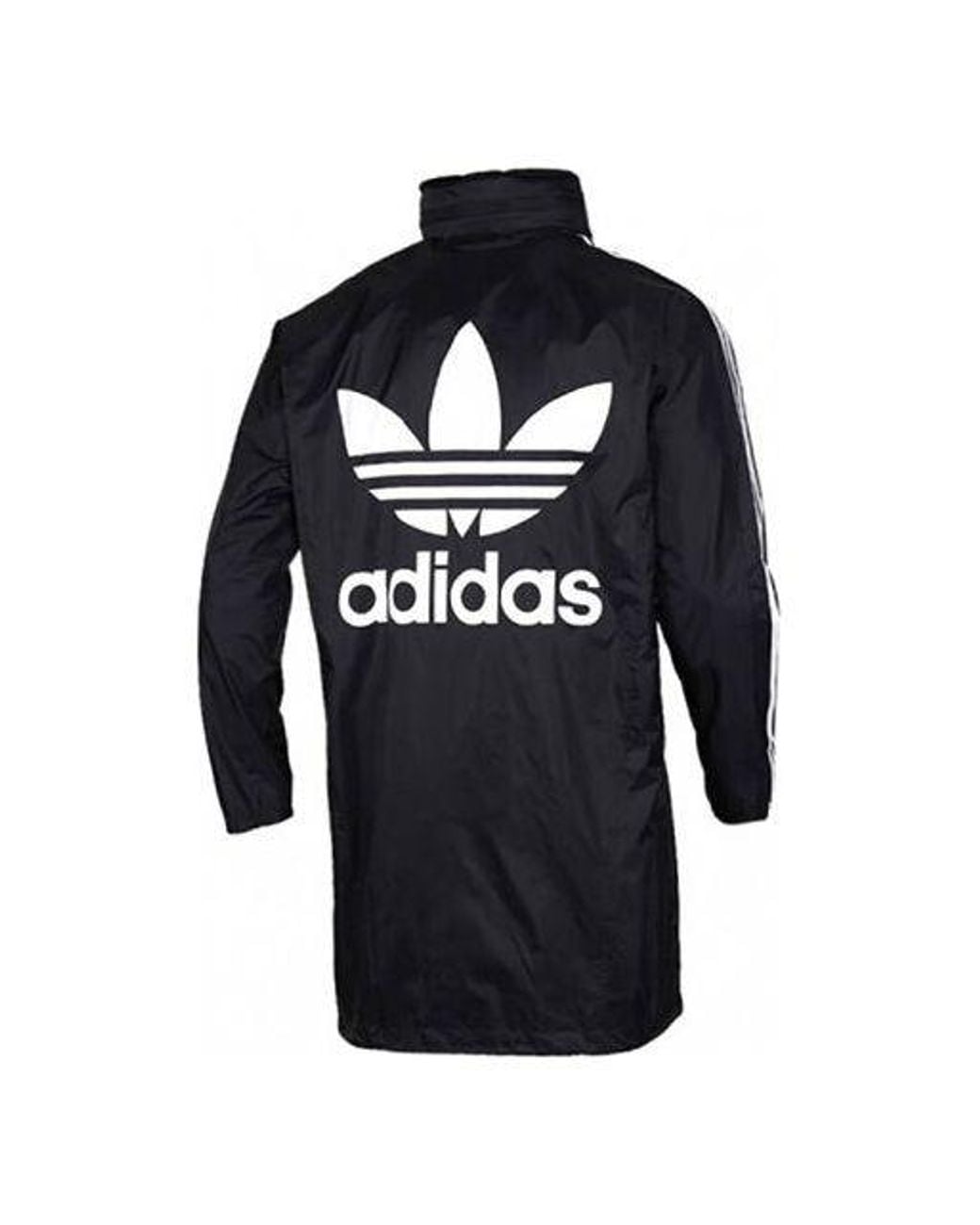 Adidas Blue Originals Back Logo Printed Hooded Casual Windbreaker for men