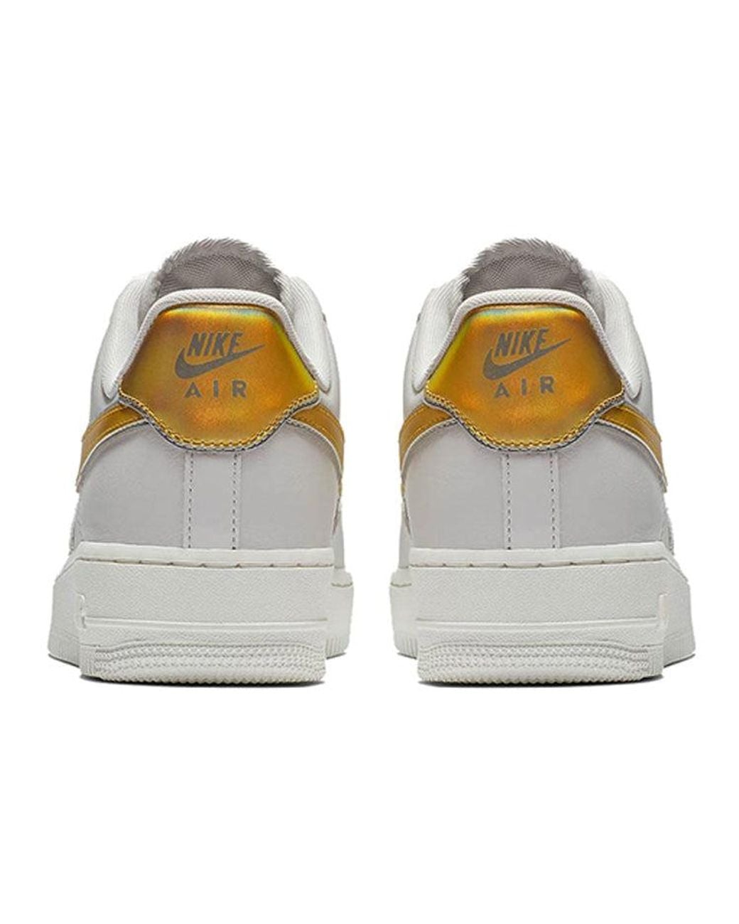 nike air force 107 grey gold