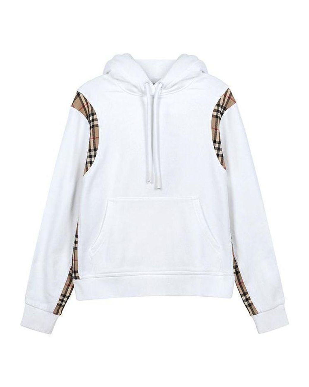 Burberry White (Wmns) Plaid Loose Hoodie