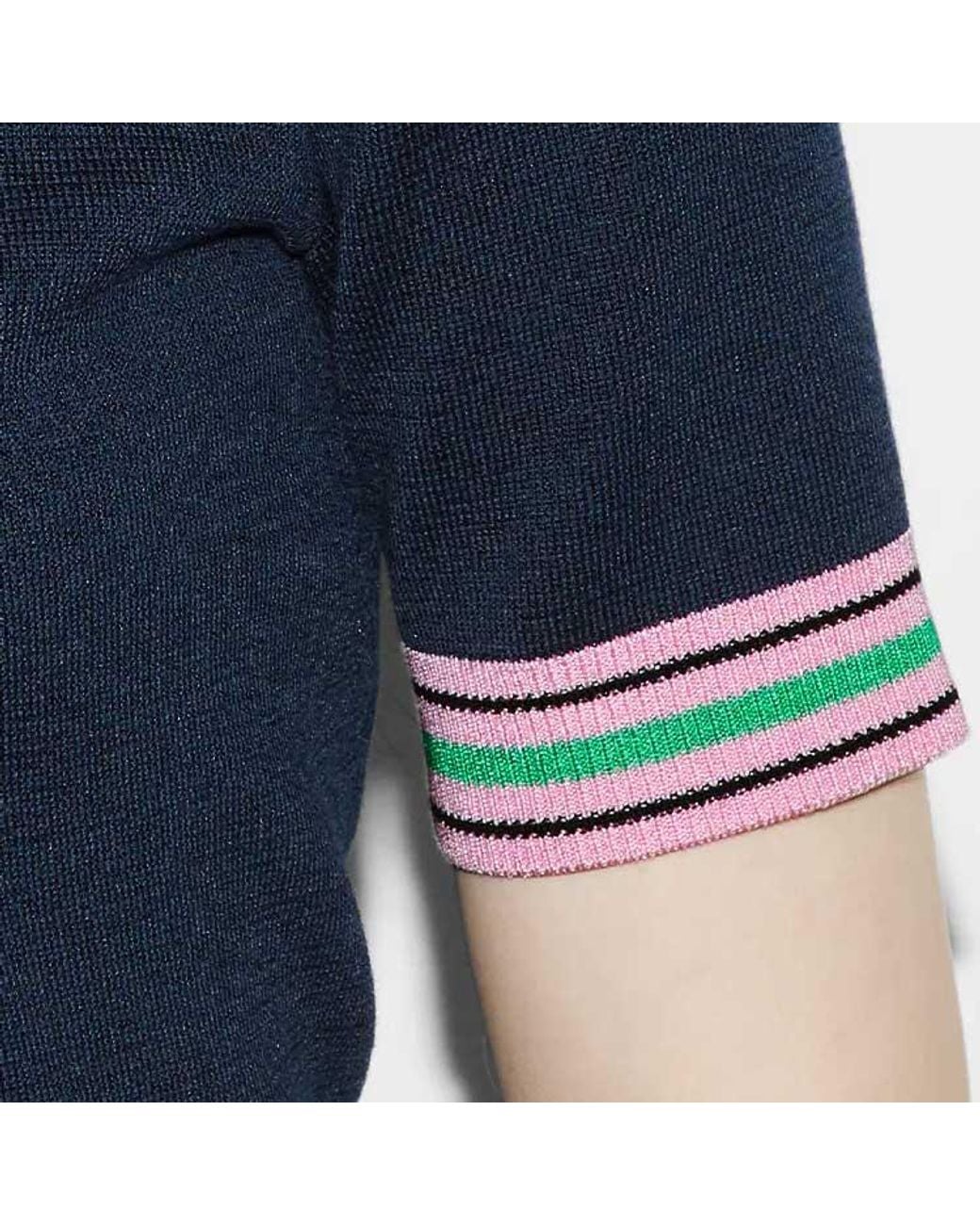 Gucci Blue (Wmns) Fine Knit Sweater With Embroidery