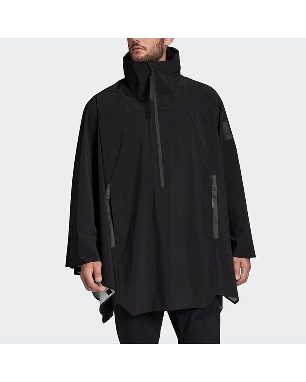 Adidas Black Myshelter Cape Outdoor Sports Zipper Cardigan Hooded Jacket for men