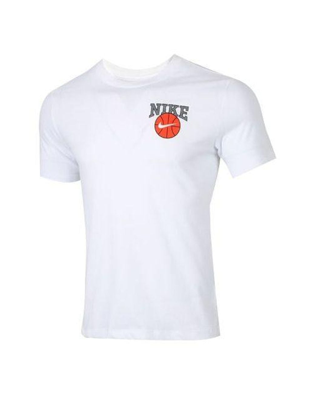 Nike White Dri-Fit Dunk On U Basketball Printing Short Sleeve for men
