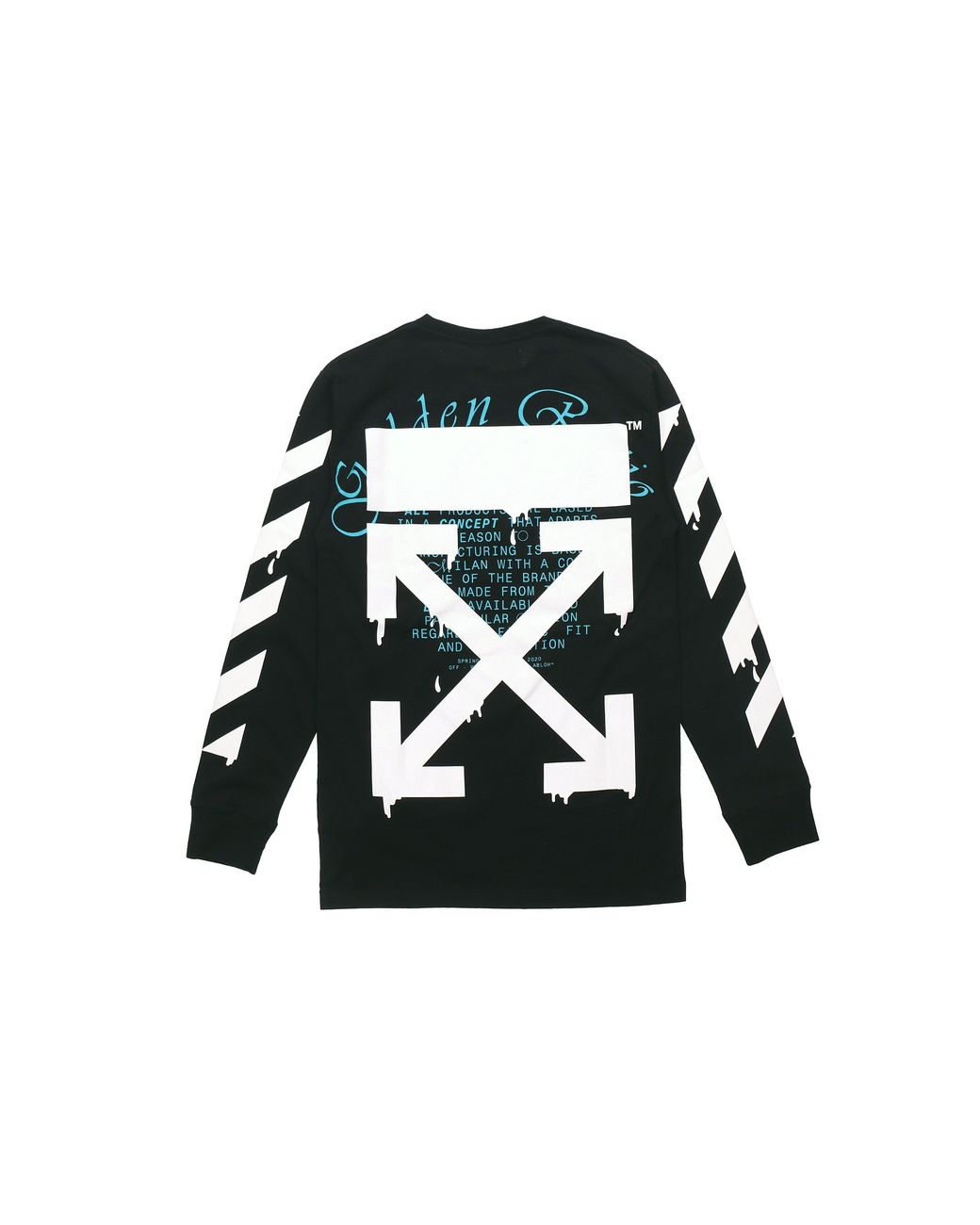 Off-White c/o Virgil Abloh Black Dripping Arrows Logo Arrow Printing Long Sleeves for men