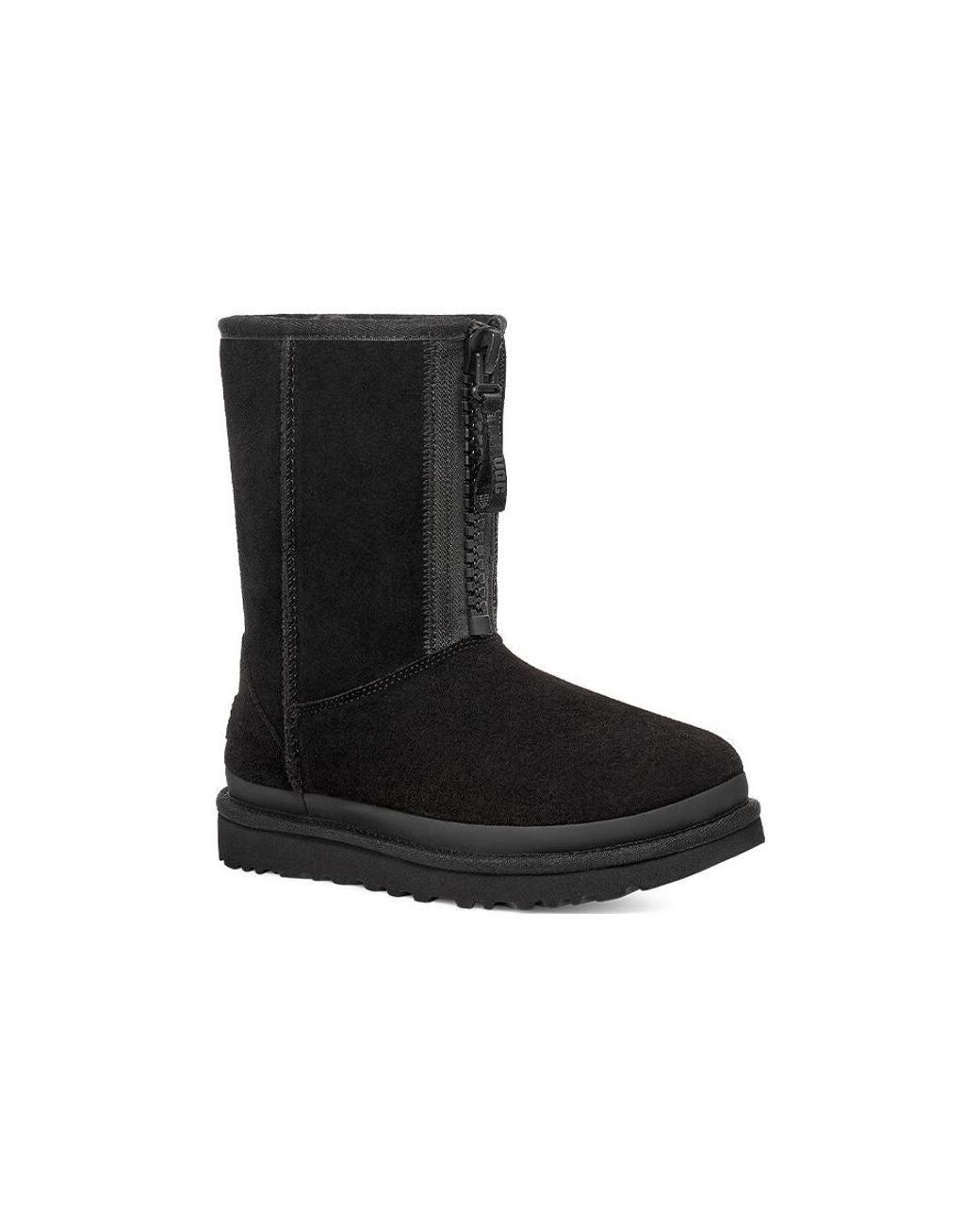Ugg Black (Wmns) Classic Short Zipper Tape Logo Boot