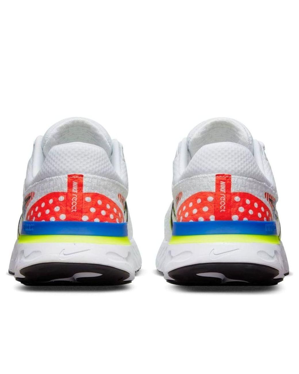 Nike White React Infinity Run Flyknit 3 Premium Racer Volt' for men