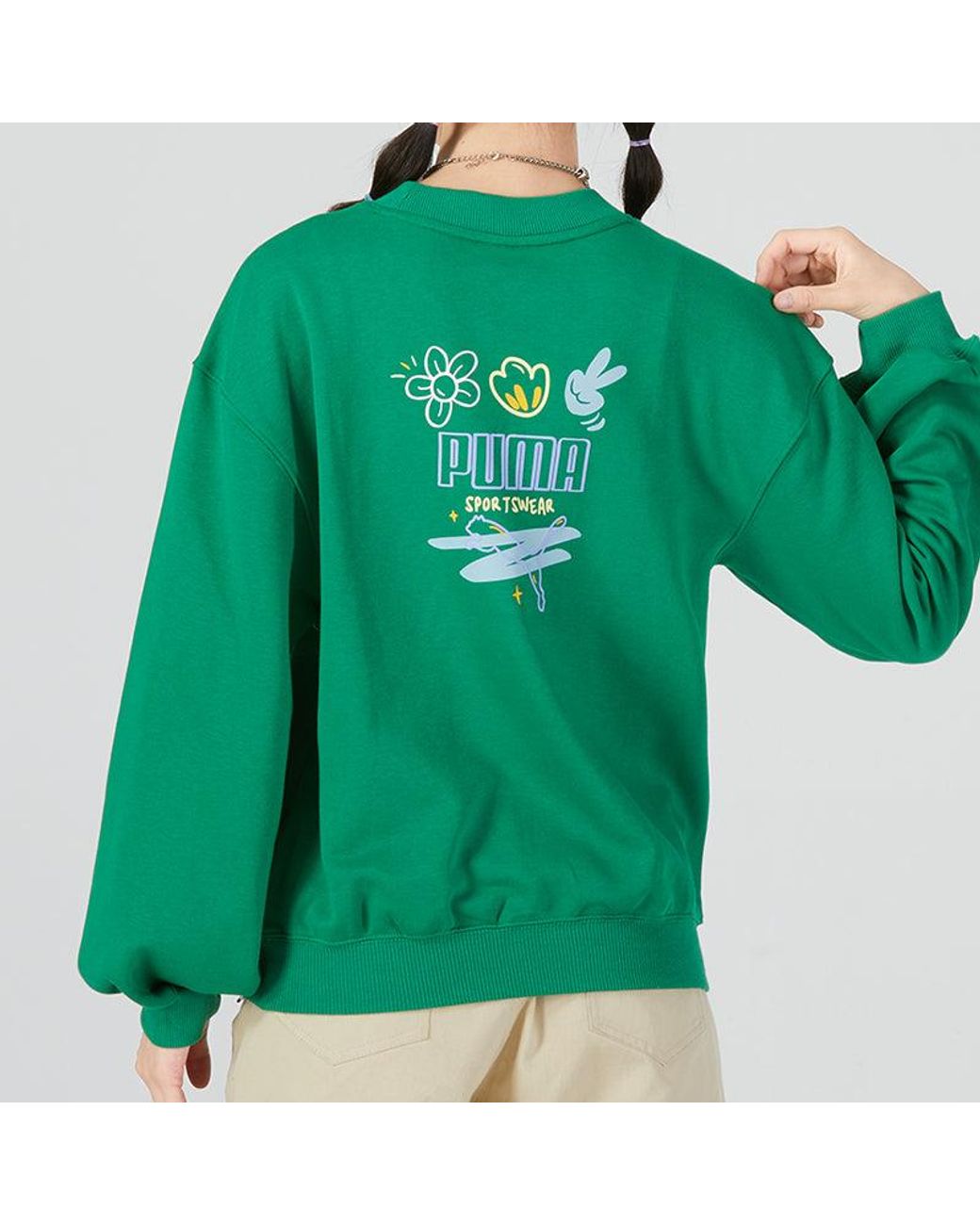 PUMA Green (Wmns) Graphic Sweatshirt