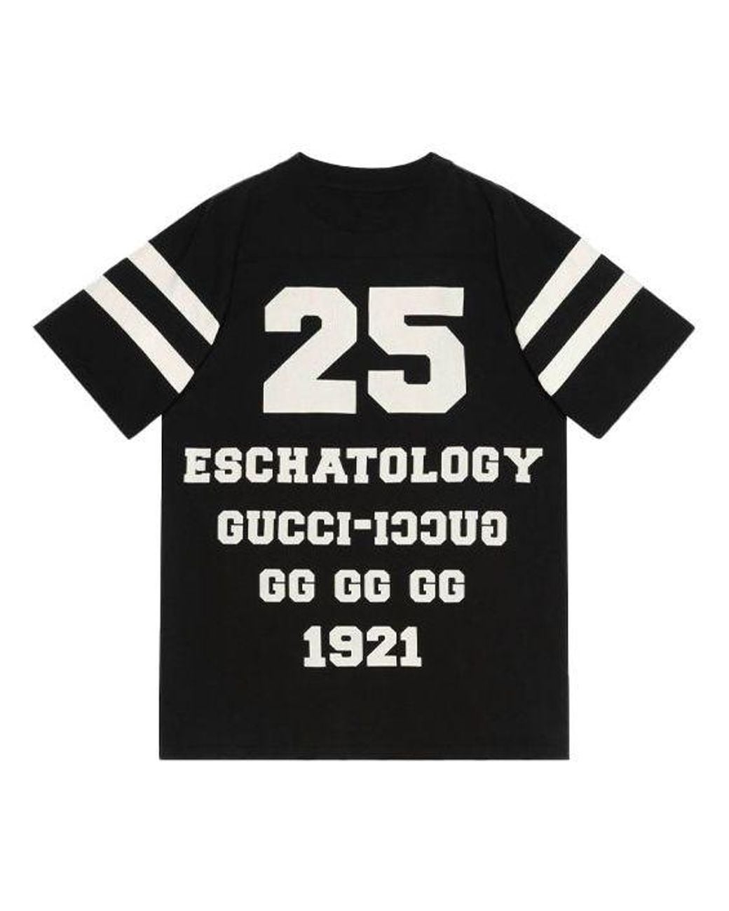 Gucci Black Ss21 1921 Series Alphabet Printing Casual Short Sleeve for men