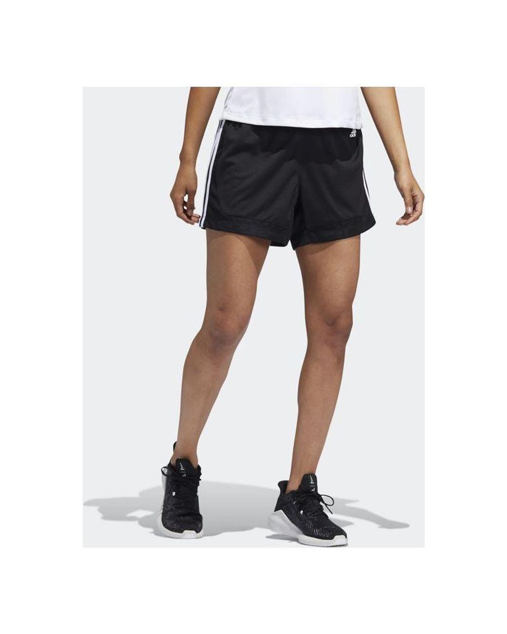 Adidas Black (Wmns) 3-Stripes 5-Inch Mesh Shorts