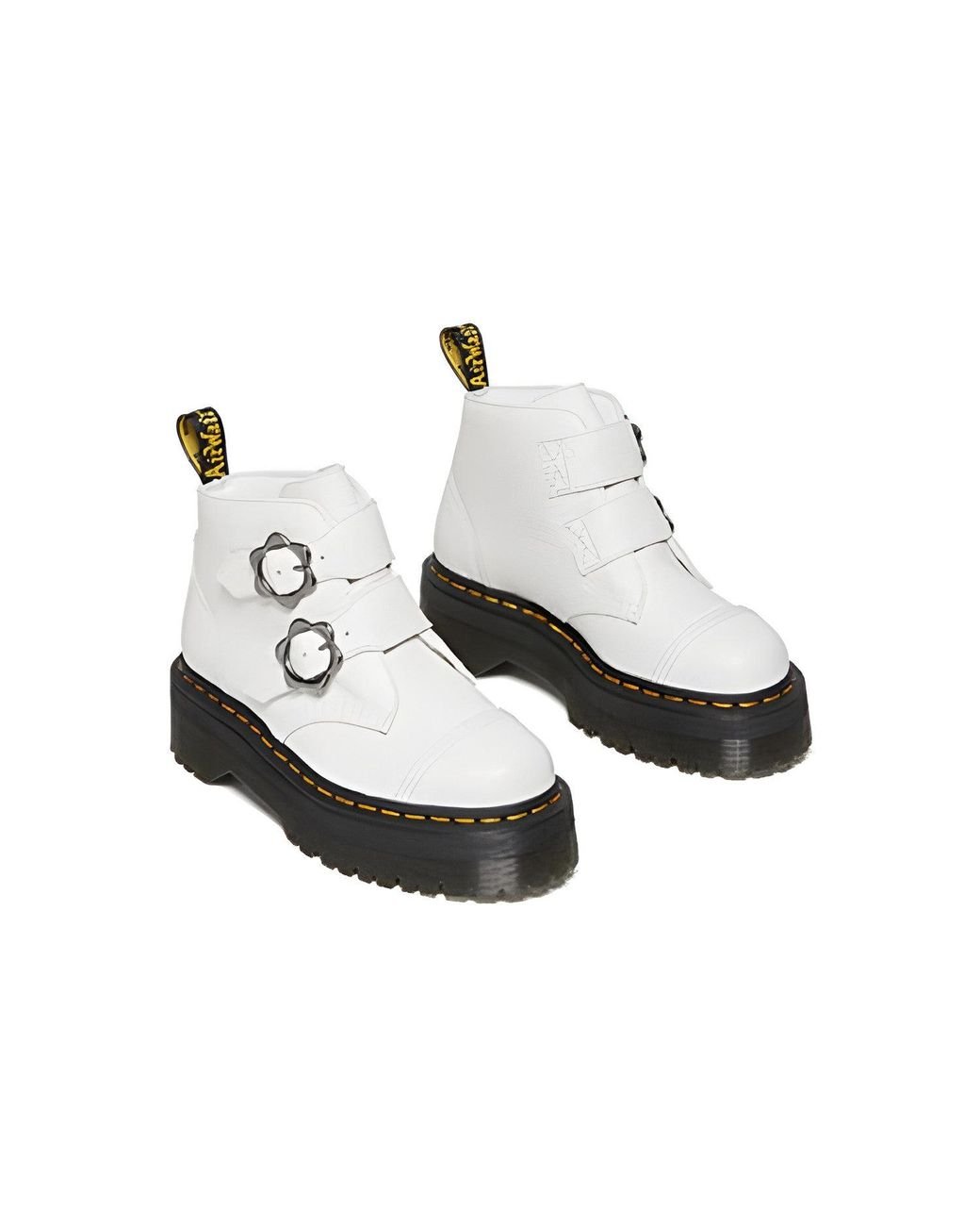 B*a様 最終値下げ⭐︎ Dr. Martens Devon Flower UK Devon Flower Buckle Milled Nappa Leather Platform Boots in