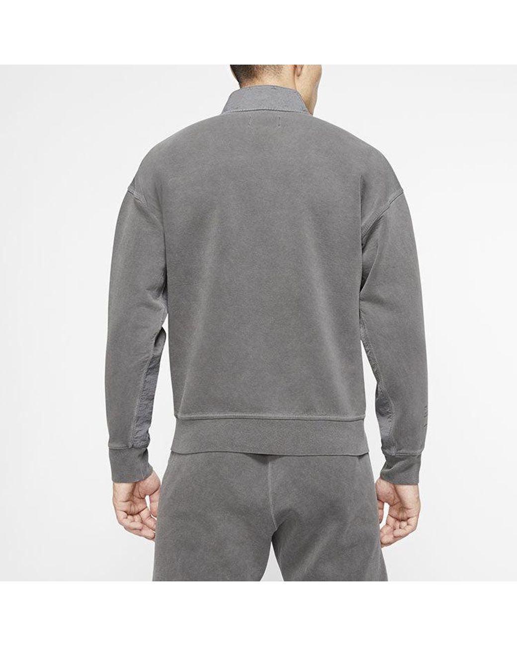 Nike Gray 23 Engineered Half Zip Open Sweatshirt For for men