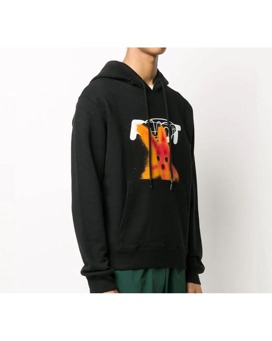 Off-White c/o Virgil Abloh Blue Fw20 Pivot Fish Printing Hooded Pullover for men