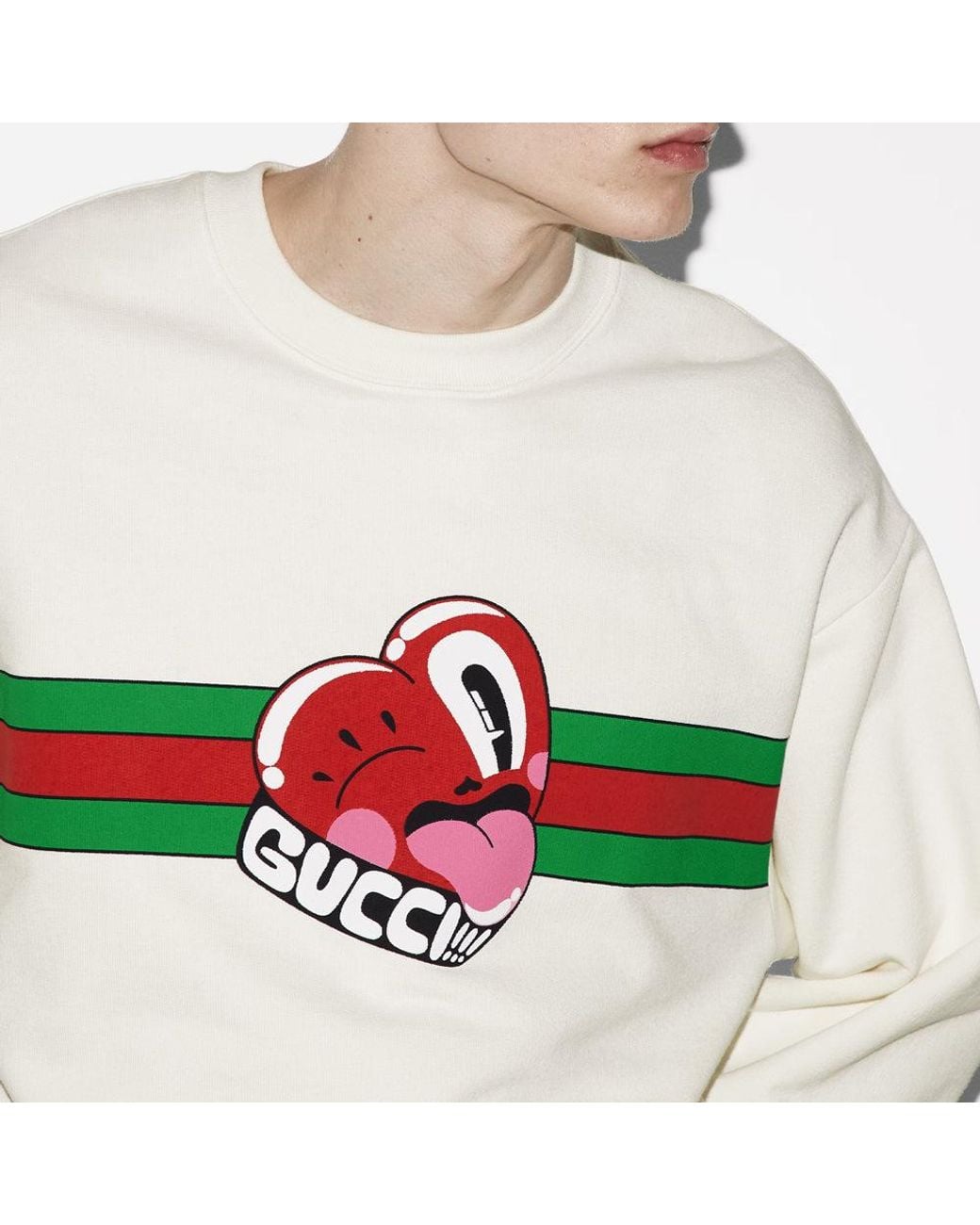 Gucci White Cotton Jersey Sweatshirt With Print 'Off' for men