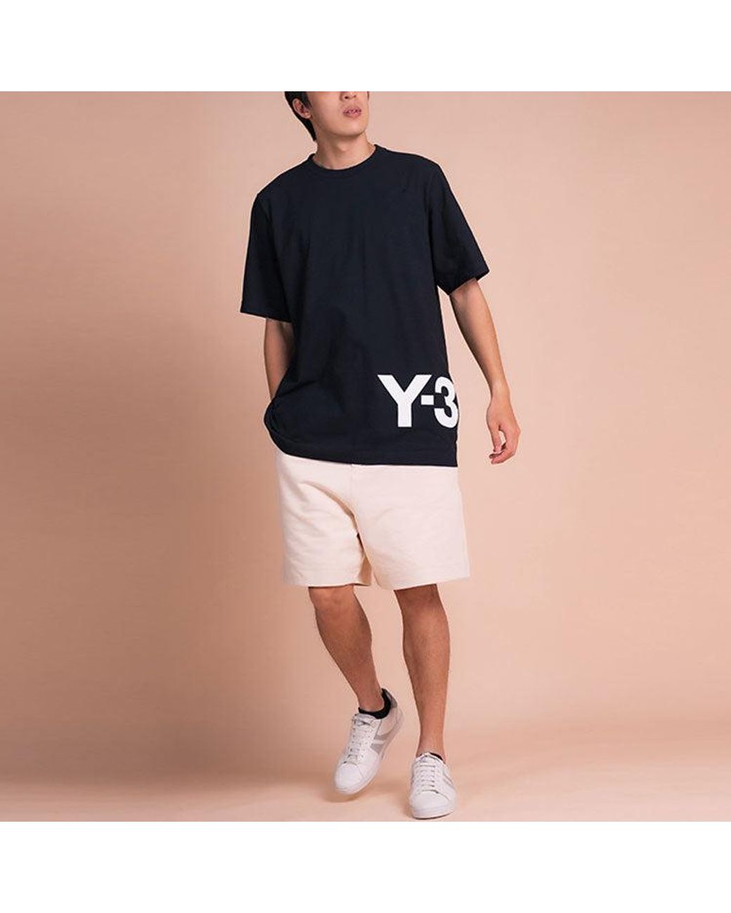 Adidas Black Y-3 Ch1 Short Sleeve Large Logo Tee for men