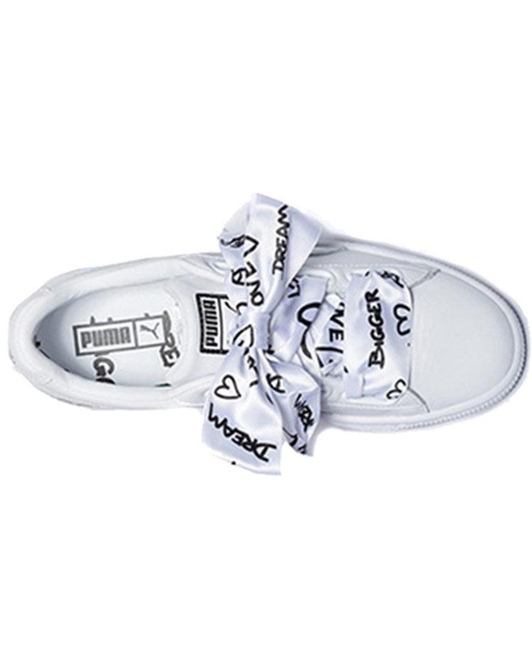 PUMA White (Wmns) Basket Heart 'Hndwrttn'