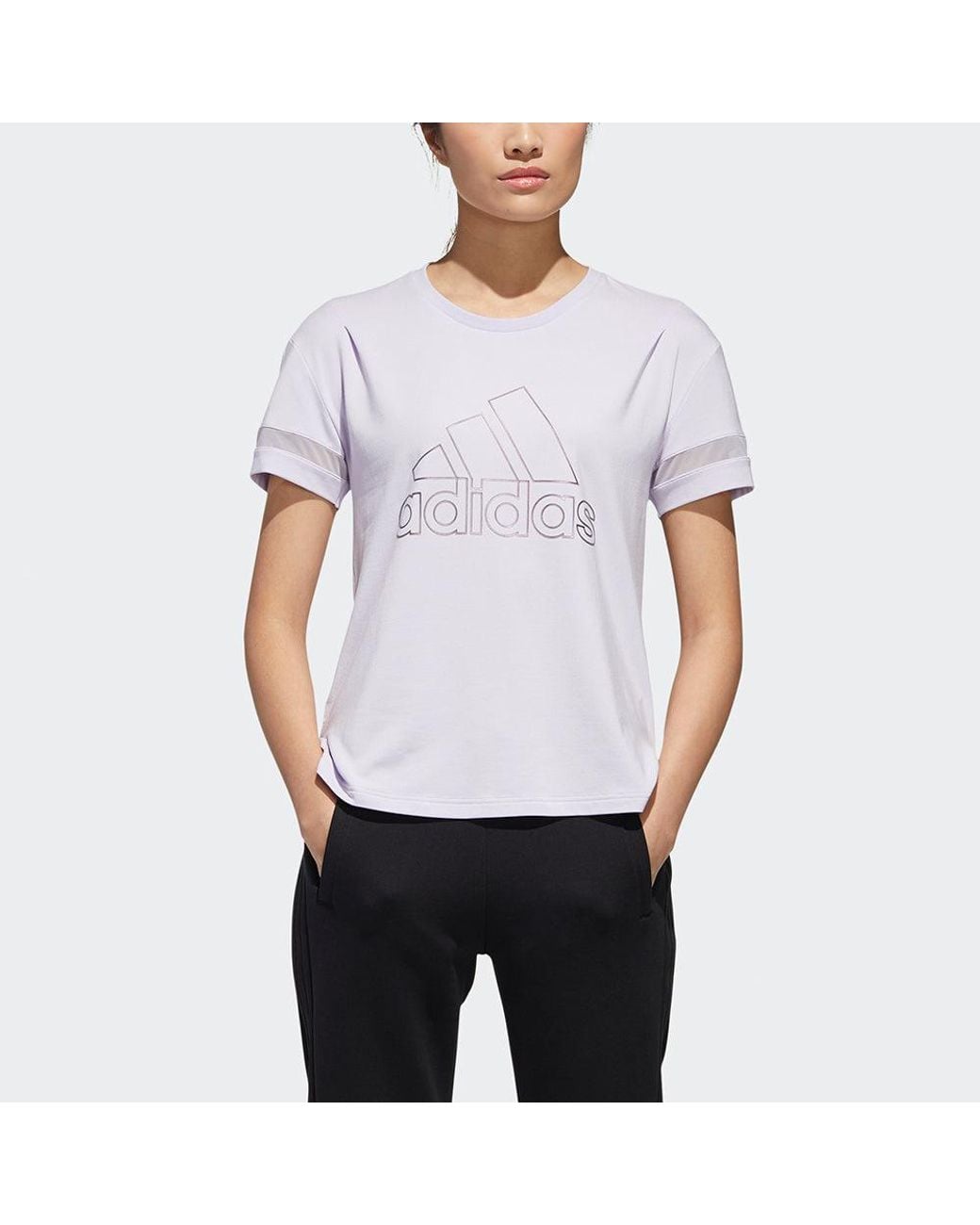 Adidas Purple (Wmns) Style Gfx T Bos Logo Printing Sports Short Sleeve T-Shirt