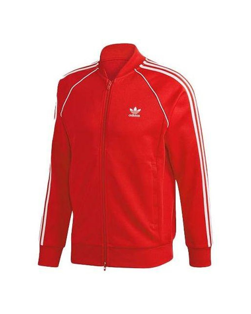 Adidas Red Originals Logo Casual Breathable Sports Side Stripe Jacket for men